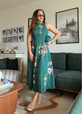 AAYUSHI BANGUR IN OUR WILLOW SLEEVELESS DRESS - EMERALD GREEN