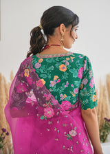Avril Saree Blouse Set - Magenta
