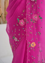 Avril Saree Blouse Set - Magenta