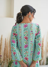 Nima Kurta Set - Aqua Blue