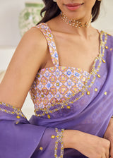 LEIA SAREE SLEEVELESS ARIA BLOUSE - LAVENDER