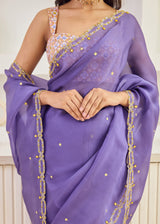 LEIA SAREE SLEEVELESS ARIA BLOUSE - LAVENDER