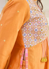 RUBAB KURTA WITH DUPATTA - TANGERINE ORANGE