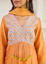 RUBAB KURTA WITH DUPATTA - TANGERINE ORANGE