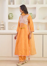 RUBAB KURTA WITH DUPATTA - TANGERINE ORANGE