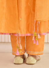 RUBAB KURTA WITH DUPATTA - TANGERINE ORANGE