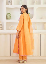 RUBAB KURTA WITH DUPATTA - TANGERINE ORANGE