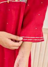 ELORA CO-ORD SET - VERMILION RED