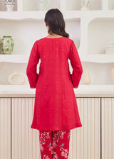 ELORA CO-ORD SET - VERMILION RED