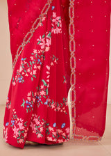 SASHA SAREE - VERMILION RED