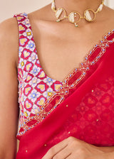 SASHA SAREE - VERMILION RED