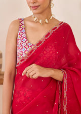 SASHA SAREE - VERMILION RED