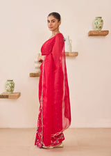 SASHA SAREE - VERMILION RED