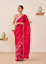 SASHA SAREE - VERMILION RED