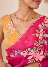 RAAG SAREE SLEEVELESS GAZAL BLOUSE - BERRY PINK