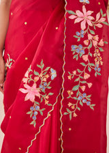RAAG SAREE - VERMILION RED