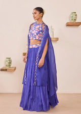 AMARIS CAPE LEHENGA SET - PURPLE