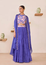 AMARIS CAPE LEHENGA SET - PURPLE