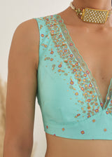 Nargis Saree Feeha Blouse - Aqua Blue