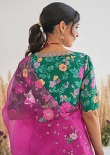 CHANDNI PAHWA IN OUR Avril Saree Blouse Set - Magenta