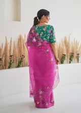 CHANDNI PAHWA IN OUR Avril Saree Blouse Set - Magenta