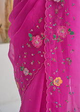 CHANDNI PAHWA IN OUR Avril Saree Blouse Set - Magenta