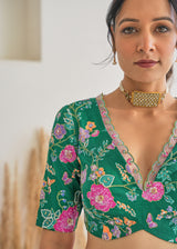 CHANDNI PAHWA IN OUR Avril Saree Blouse Set - Magenta