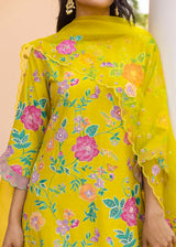 Seri Kurta Set - Chrome Yellow - With Dupatta
