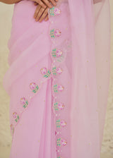 Ichika Saree Blouse Set - Rose Pink