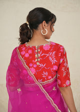 Veechi Saree Blouse Set - Magenta