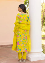 Seri Kurta Set - Chrome Yellow - With Dupatta