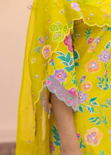 Seri Kurta Set - Chrome Yellow - With Dupatta