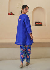 CHIKKY GOENKA IN OUR Jehan Gathered Kurta Set - Royal Blue