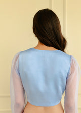 KALYANI PRIYADARSHAN IN OUR Resu Saree Meraki Blouse Set - Powder Blue