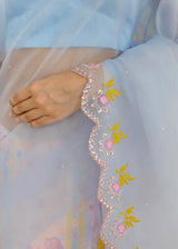 KALYANI PRIYADARSHAN IN OUR Resu Saree Meraki Blouse Set - Powder Blue