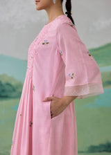 LUMEA COLOURBLOCK KURTA SET - BLUSH PINK