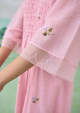 LUMEA COLOURBLOCK DRESS - BLUSH PINK