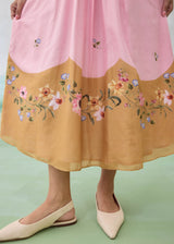 LUMEA COLOURBLOCK DRESS - BLUSH PINK