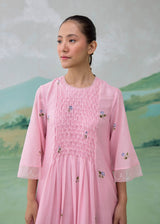 LUMEA COLOURBLOCK KURTA SET - BLUSH PINK