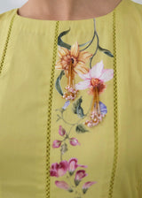 WILLOW DRESS WITH SLEEEVES - OLIVE YELLOW