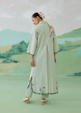 AUREA LONG KURTA WITH PANTS - SAGE GREEN