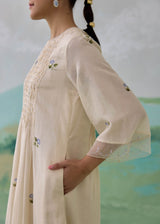 LUMEA COLOURBLOCK KURTA SET - WARM IVORY