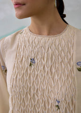 LUMEA COLOURBLOCK KURTA SET - WARM IVORY