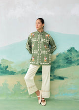 ARIA GRID CO-ORD SET - OLIVE GREEN