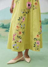 WILLOW SLEEVELESS DRESS - OLIVE YELLOW