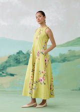 WILLOW SLEEVELESS DRESS - OLIVE YELLOW