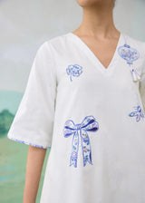 PORCELA SHIFT DRESS - IVORY