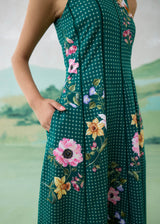 WILLOW SLEEVELESS DRESS - EMERALD GREEN