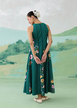 WILLOW SLEEVELESS DRESS - EMERALD GREEN