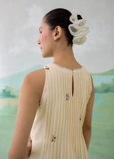 LUMEA COLOURBLOCK SLEEVELESS DRESS - WARM IVORY